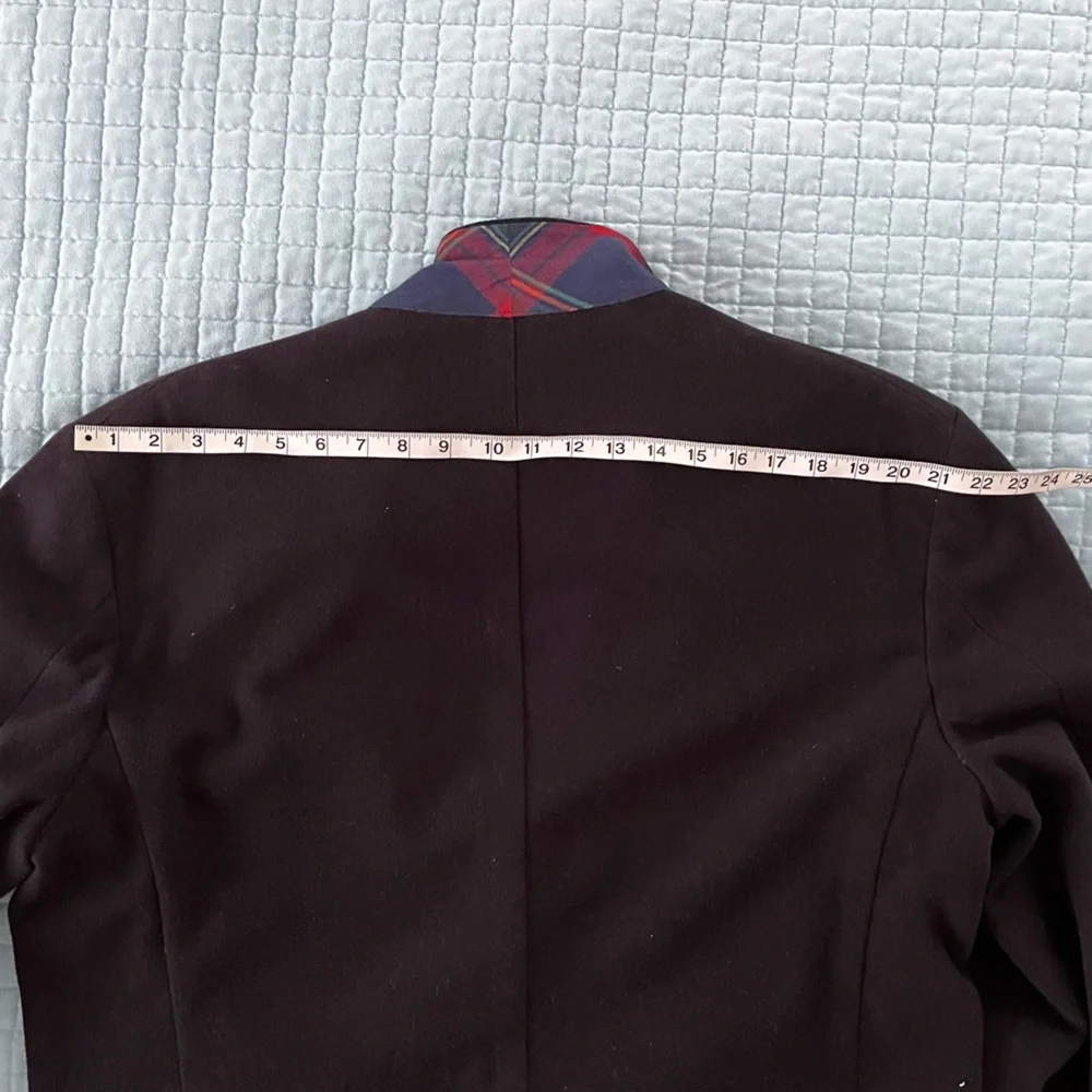 Brooks Brothers navy blue men’s blazer Jacket with Tartan details unlined casual